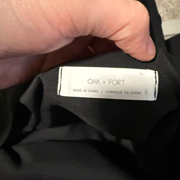 Oak + Fort Draped Sleeveless Tunic Dress – Black – 100% Polyester (Large) - Picture 9 of 10